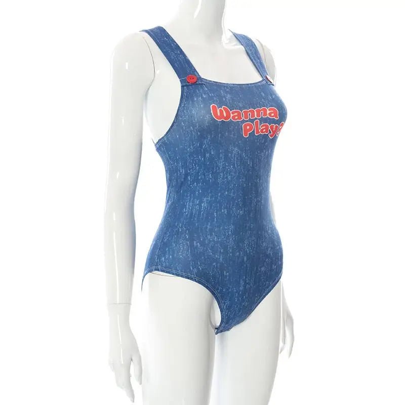 Chucky Doll Inspired Adult Onesie Cosplay Costume Set - Cosparty