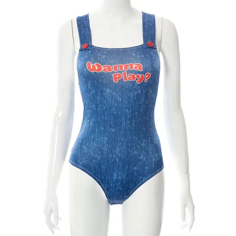 Chucky Doll Inspired Adult Onesie Cosplay Costume Set - Cosparty