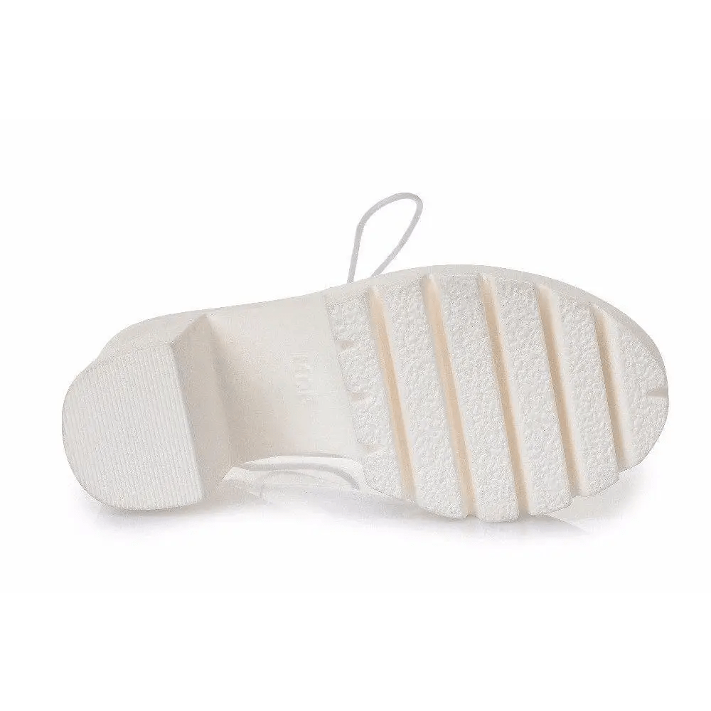 Chunky Square - Heeled Baby Doll Ankle Boots with Clear TPU Upper - Cosparty