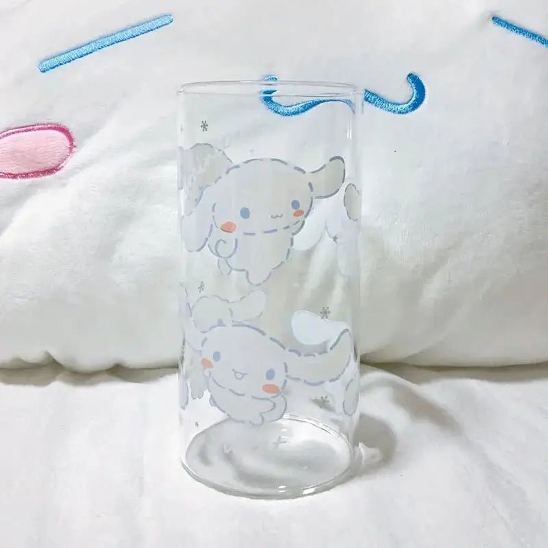 Cinna Pup Glass Featuring Adorable Cinnamoroll Puppy Print - Cosparty
