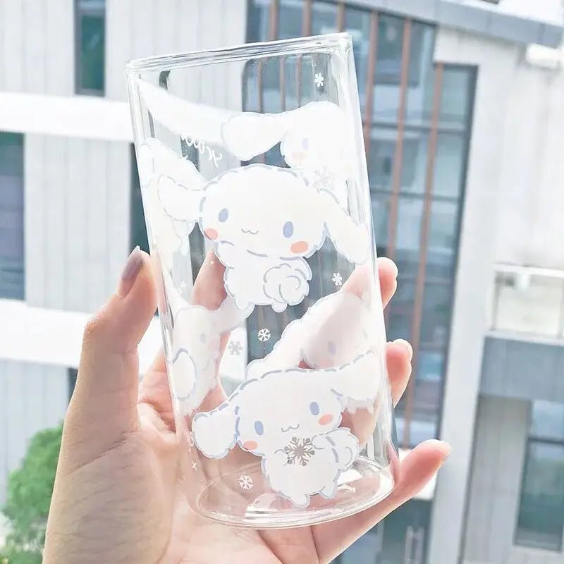 Cinna Pup Glass Featuring Adorable Cinnamoroll Puppy Print - Cosparty