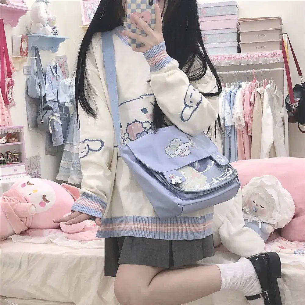 Cinnamoroll Blue and White Pullover Crewneck Hoodie - Cosparty