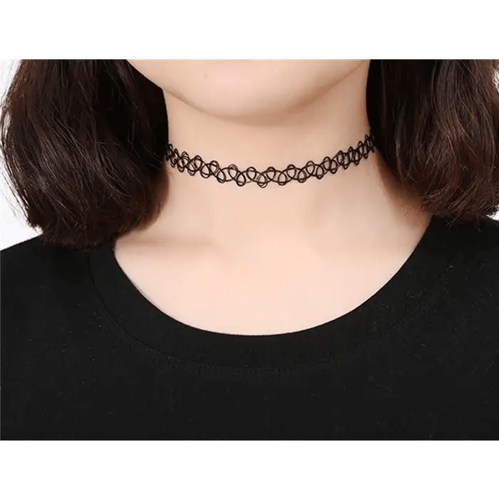 Classic 90s Inspired Choker Necklace in Various Colors - Cosparty
