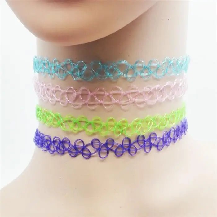 Classic 90s Inspired Choker Necklace in Various Colors - Cosparty