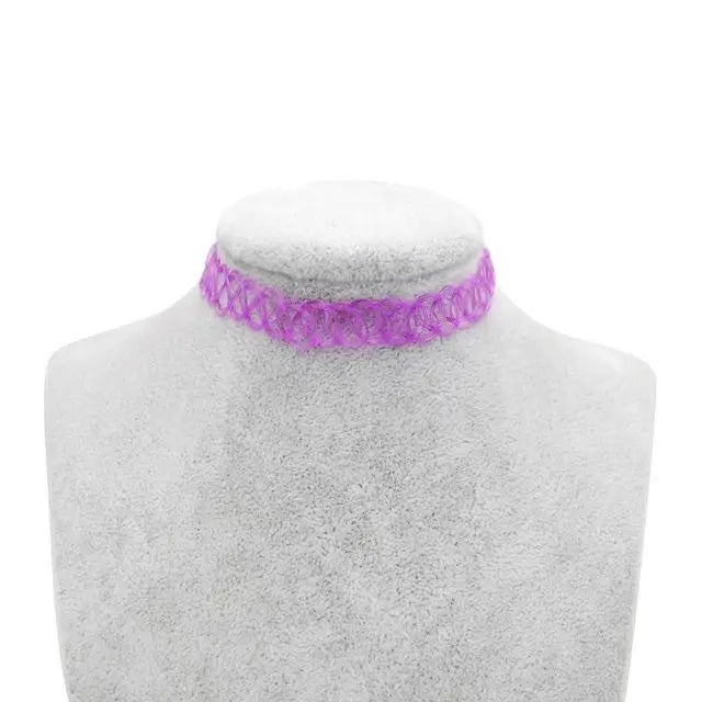 Classic 90s Inspired Choker Necklace in Various Colors - Cosparty