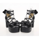 Classic Strappy Wrap - Around Ankle Lolita Shoes with Block Heel - Cosparty