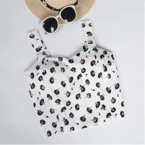 Classy Summer Crop Top Camisole with Built - In Support - Cosparty