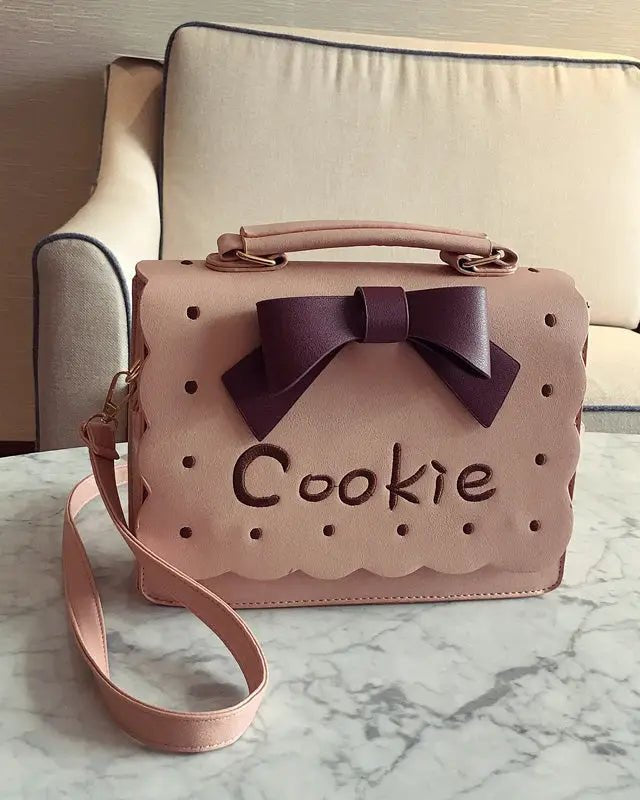 Cookie Biscuit - Shaped Handbag with Quality Gold Hardware and Embroidery - Cosparty