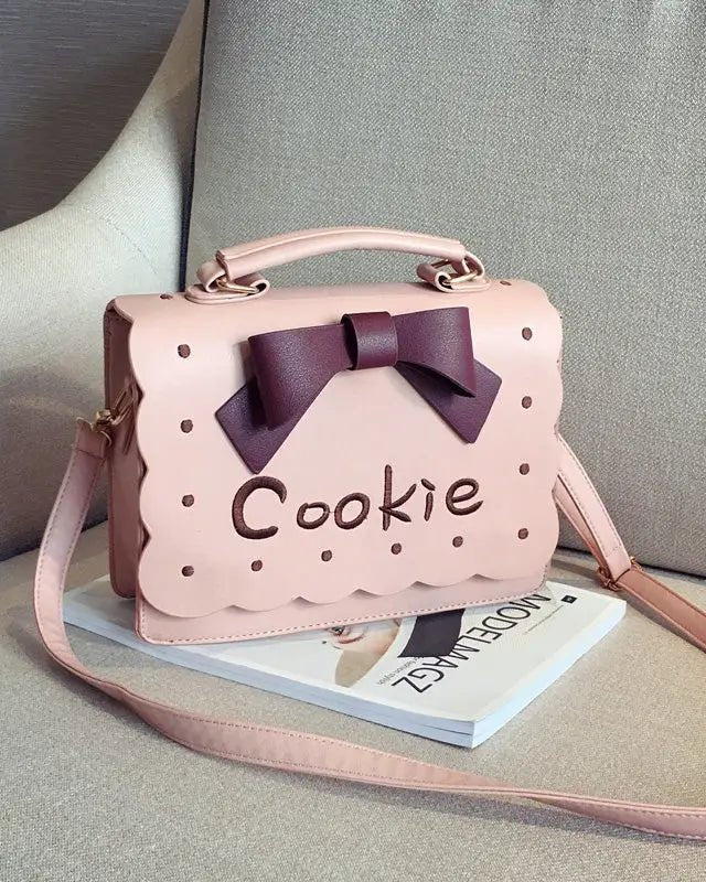 Cookie Biscuit - Shaped Handbag with Quality Gold Hardware and Embroidery - Cosparty