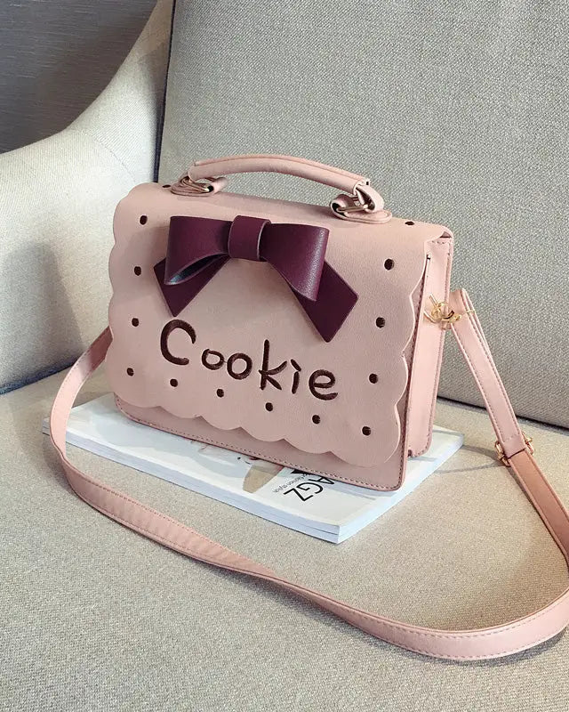 Cookie Biscuit - Shaped Handbag with Quality Gold Hardware and Embroidery - Cosparty