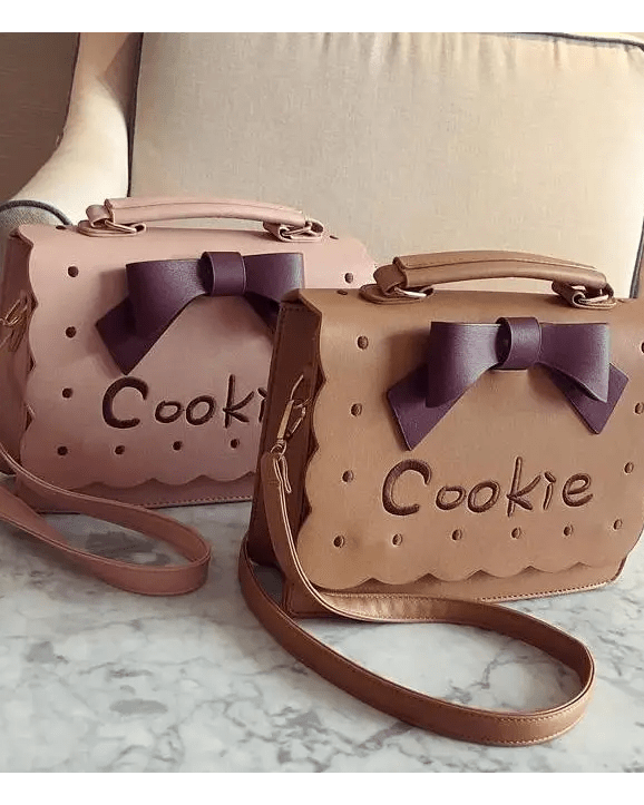 Cookie Biscuit - Shaped Handbag with Quality Gold Hardware and Embroidery - Cosparty