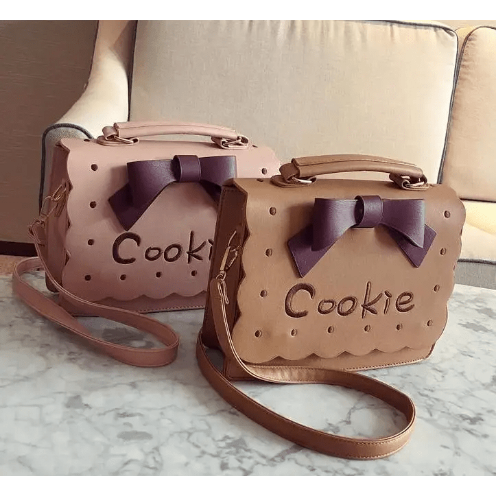 Cookie Biscuit - Shaped Handbag with Quality Gold Hardware and Embroidery - Cosparty