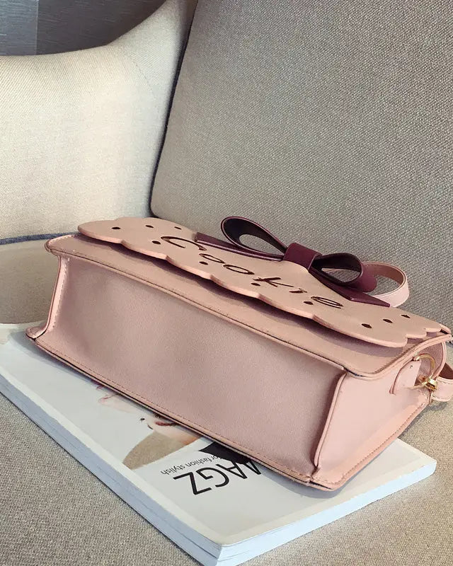 Cookie Biscuit - Shaped Handbag with Quality Gold Hardware and Embroidery - Cosparty