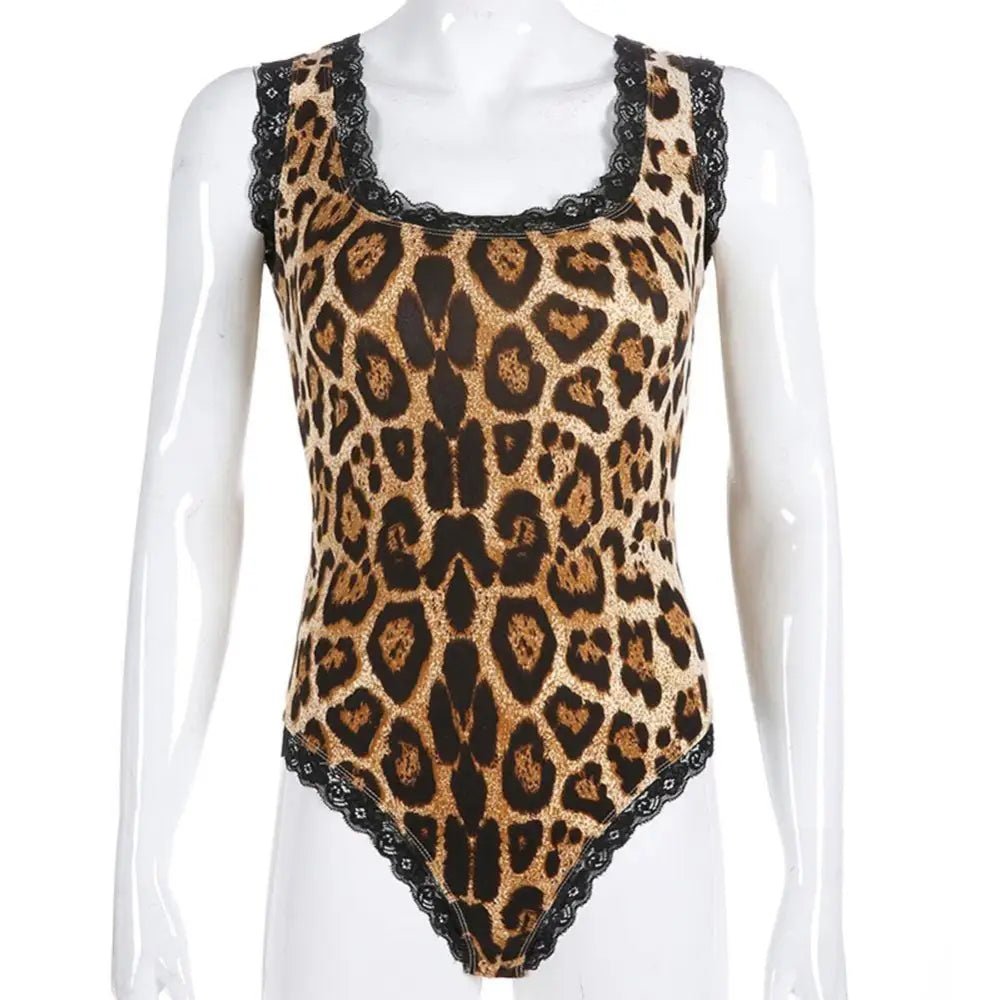 Corset Backed Leopard Print Bodysuit for a Fierce Look - Cosparty
