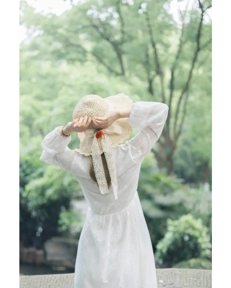 Country Maiden Sun Hat in High-Quality Tweed for Cottagecore Style - hat