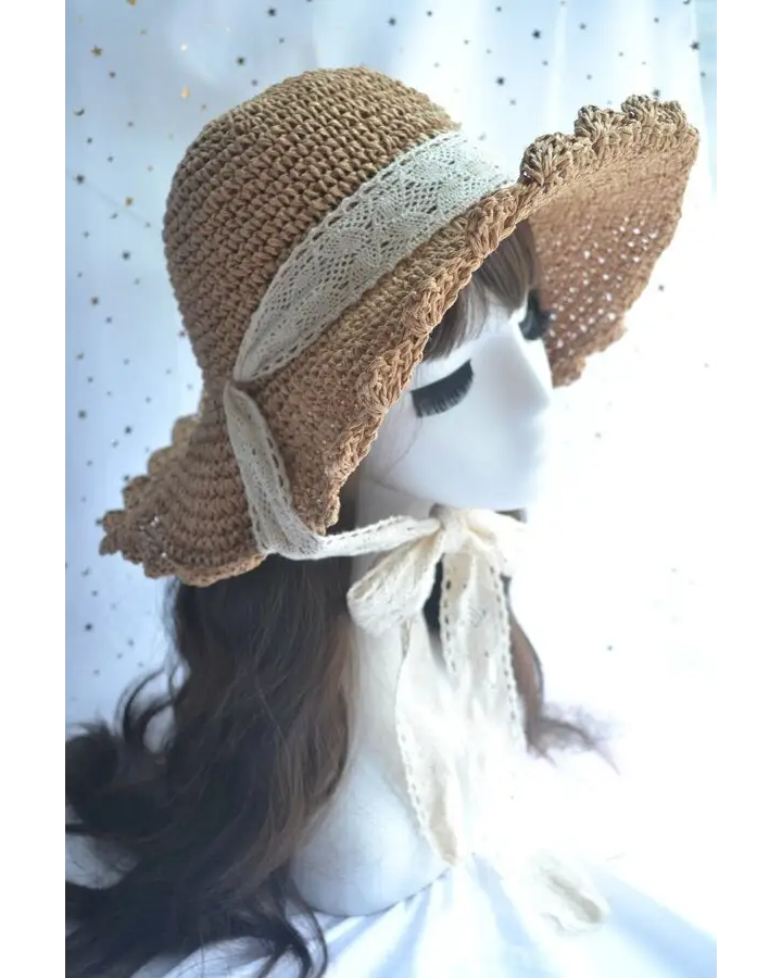 Country Maiden Sun Hat in High-Quality Tweed for Cottagecore Style - hat