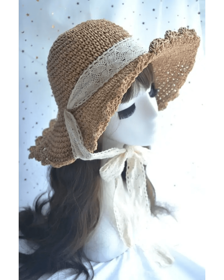 Country Maiden Sun Hat in High - Quality Tweed for Cottagecore Style - Cosparty