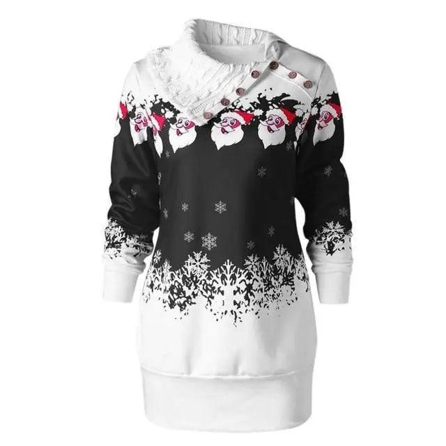 Cozy Cable Knit Cowl Neck Santa Sweater for Holiday Cheer - Cosparty