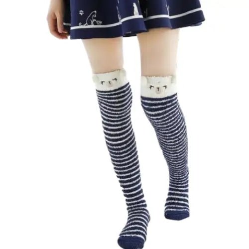 Cozy Furry Thigh High Stockings for Adults - Cosparty