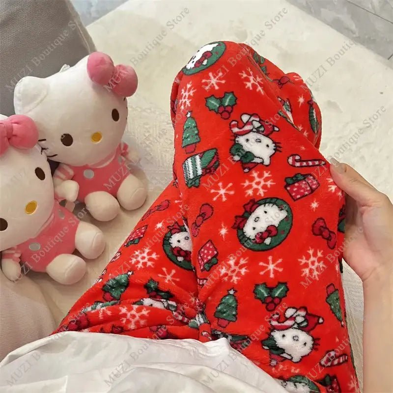 Cozy Holiday Kitty Pajama Pants for Ultimate Comfort - Cosparty
