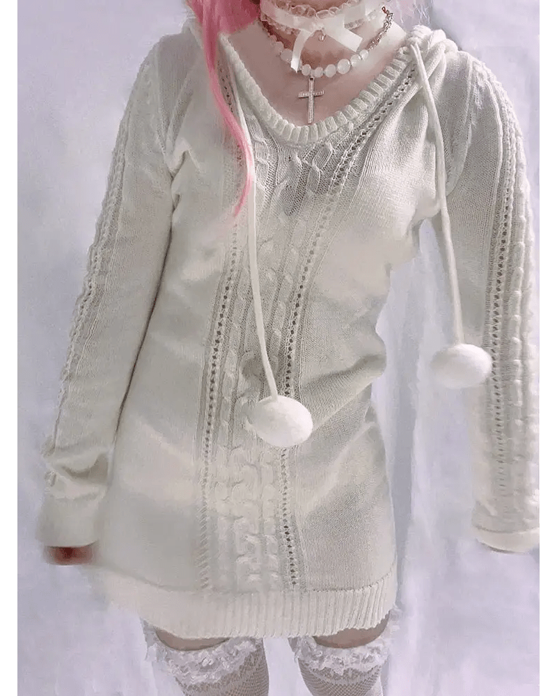 Cozy Knit Sweater Dress for Stylish Comfort Year - Round - Cosparty