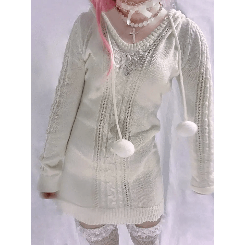 Cozy Knit Sweater Dress for Stylish Comfort Year - Round - Cosparty