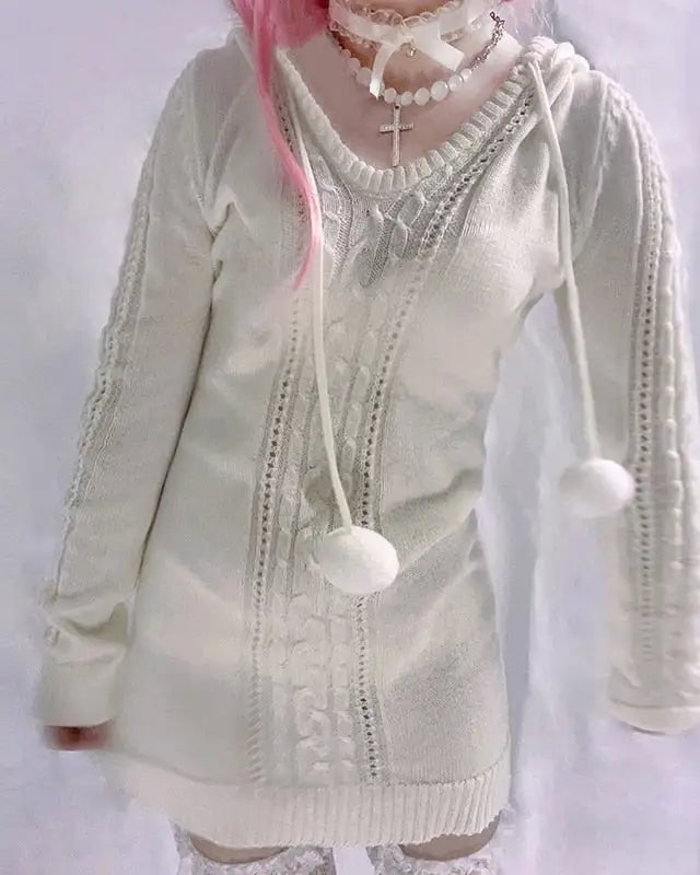 Cozy Knit Sweater Dress for Stylish Comfort Year - Round - Cosparty