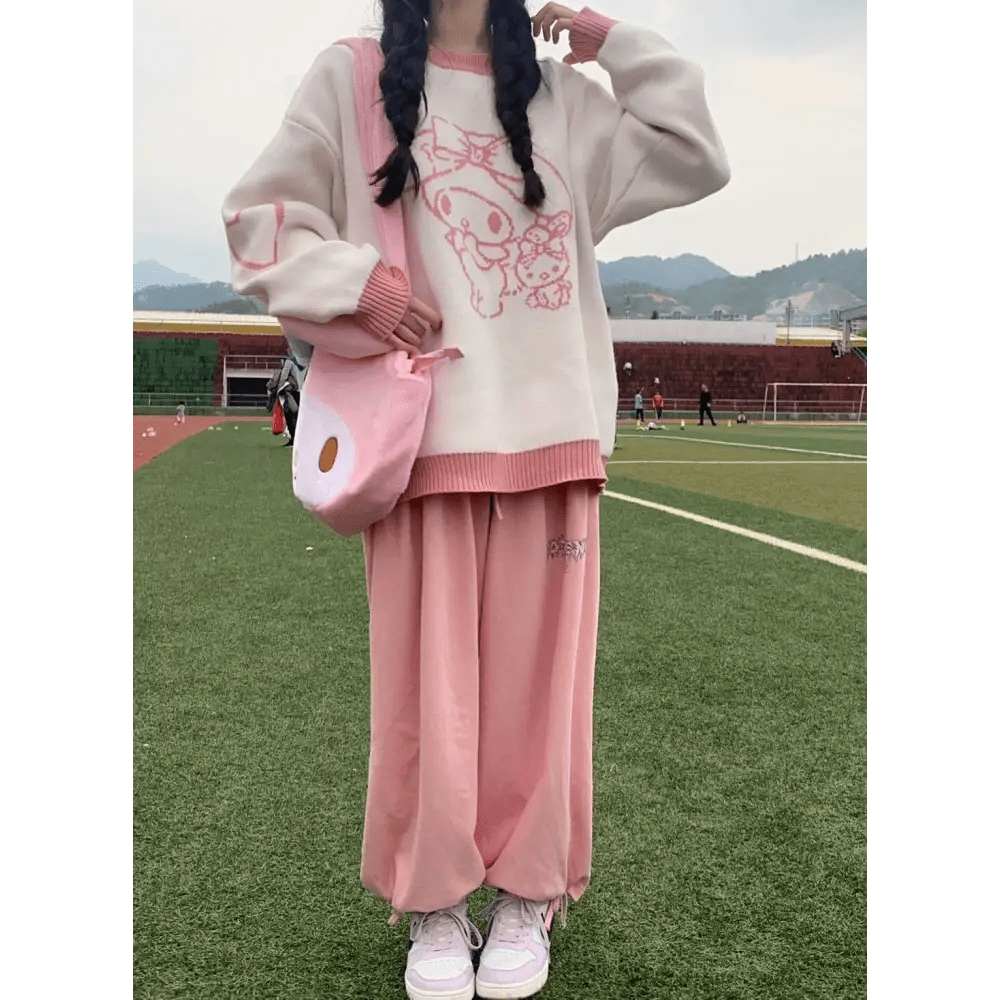 Cozy Melo and Cinna Knit Pullovers Featuring My Melody and Cinnamoroll - Cosparty