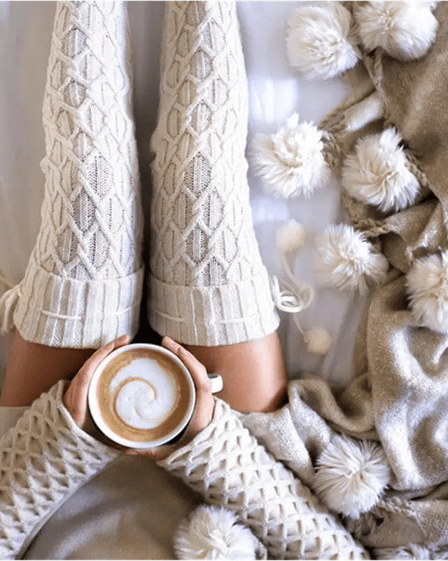 Cozy Thick Knitted Thigh High Socks for Fall and Winter - Cosparty