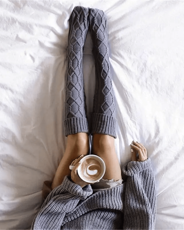 Cozy Thick Knitted Thigh High Socks for Fall and Winter - Cosparty