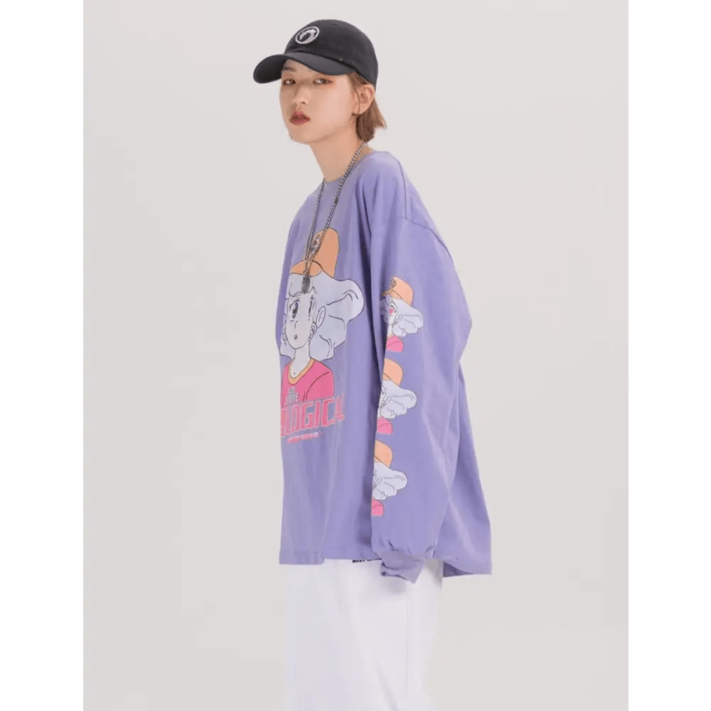 Creamy Mami Pastel Goth Long Sleeve Pullover Sweater - Cosparty