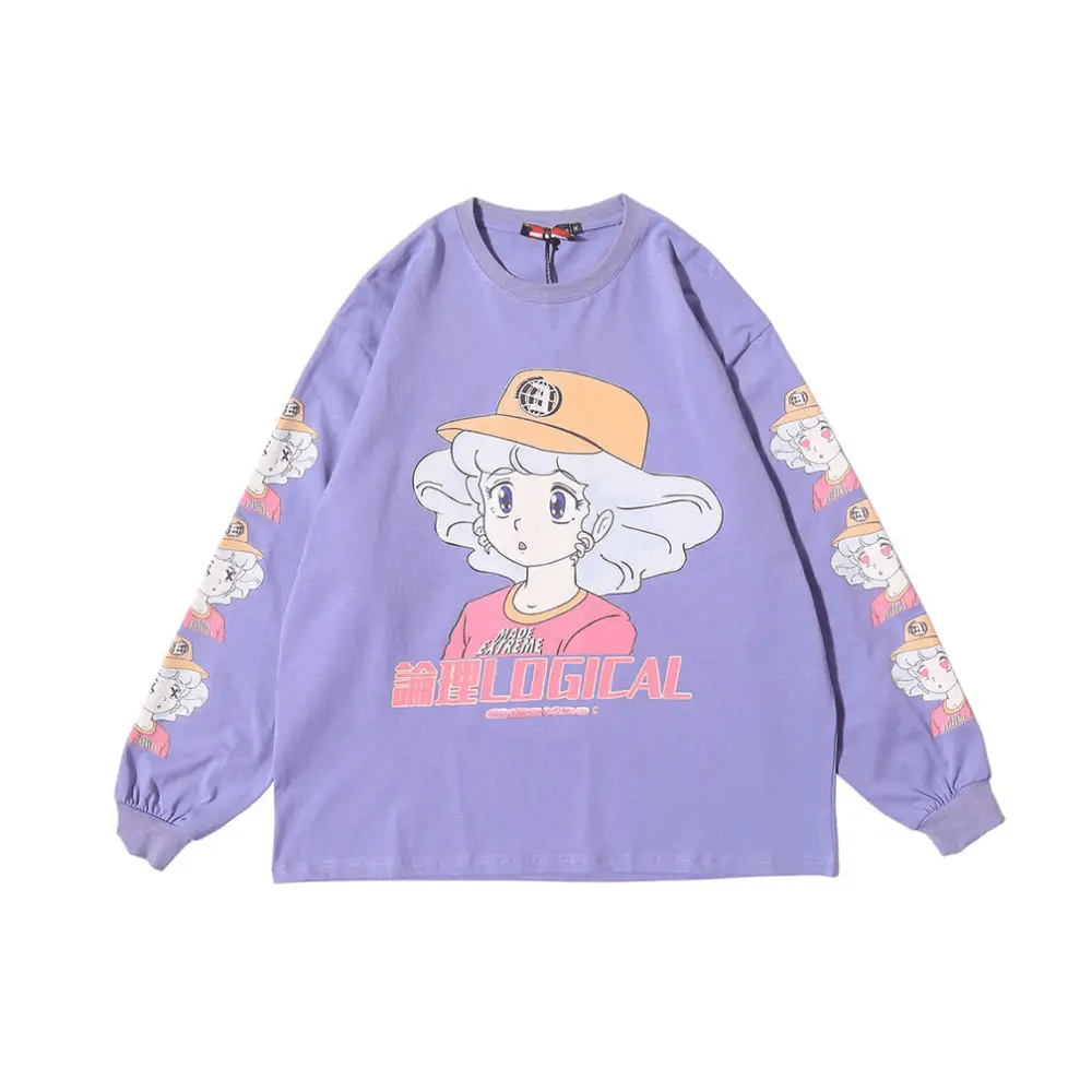 Creamy Mami Pastel Goth Long Sleeve Pullover Sweater - Cosparty