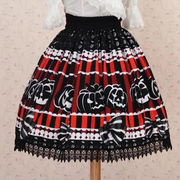 Creepy Cute Jack - o - Lantern Pumpkin Skirt for Year - Round Wear - Cosparty