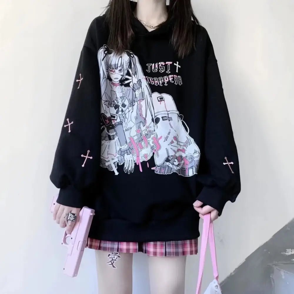 Creepy Cute Sweater with Eerie Charm in Black or White - Cosparty