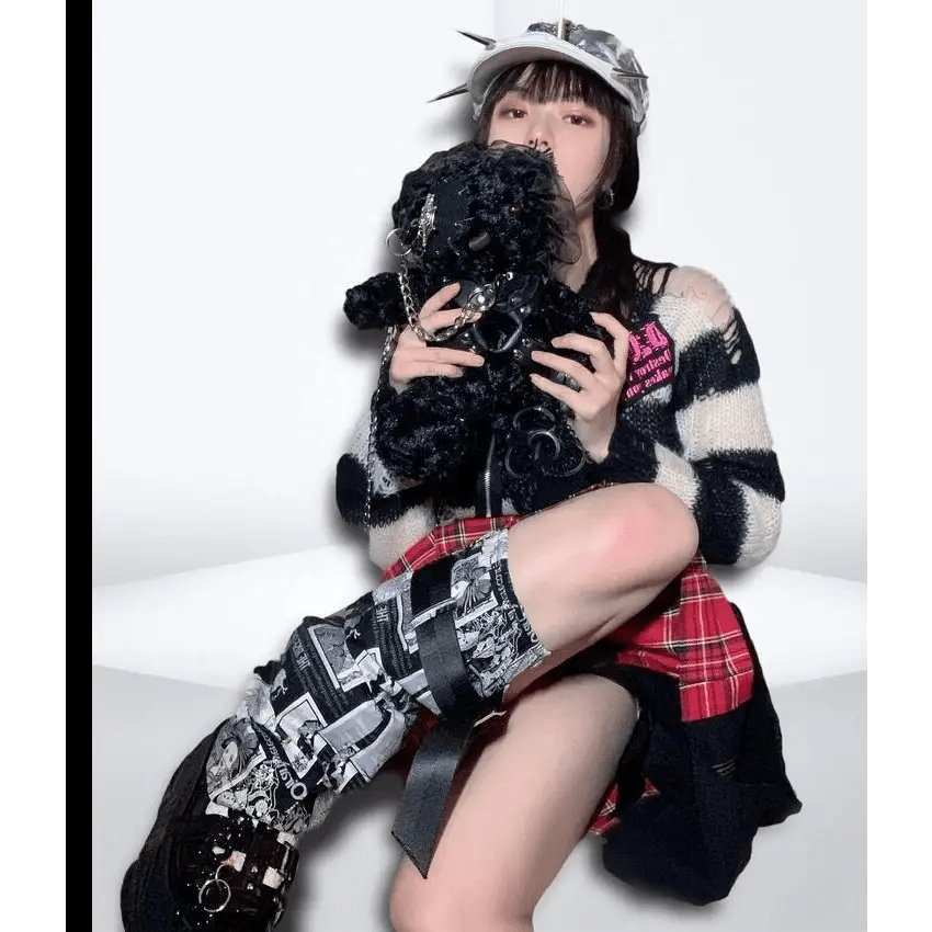 Creepy Cute Teddy Bear Messenger Bag in Gothic Style - Cosparty