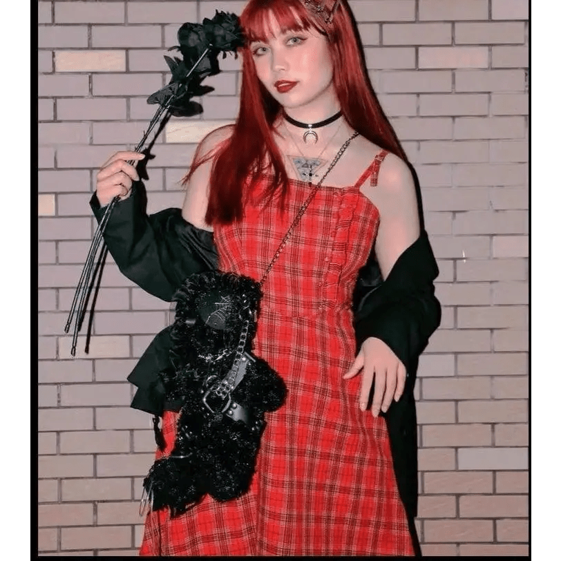 Creepy Cute Teddy Bear Messenger Bag in Gothic Style - Cosparty