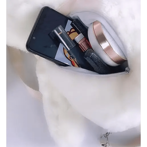 Creepy Cute White Rabbit Plush Bun Backpack for Gothic Fashion - Cosparty