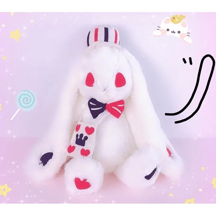 Creepy Cute White Rabbit Plush Bun Backpack for Gothic Fashion - Cosparty