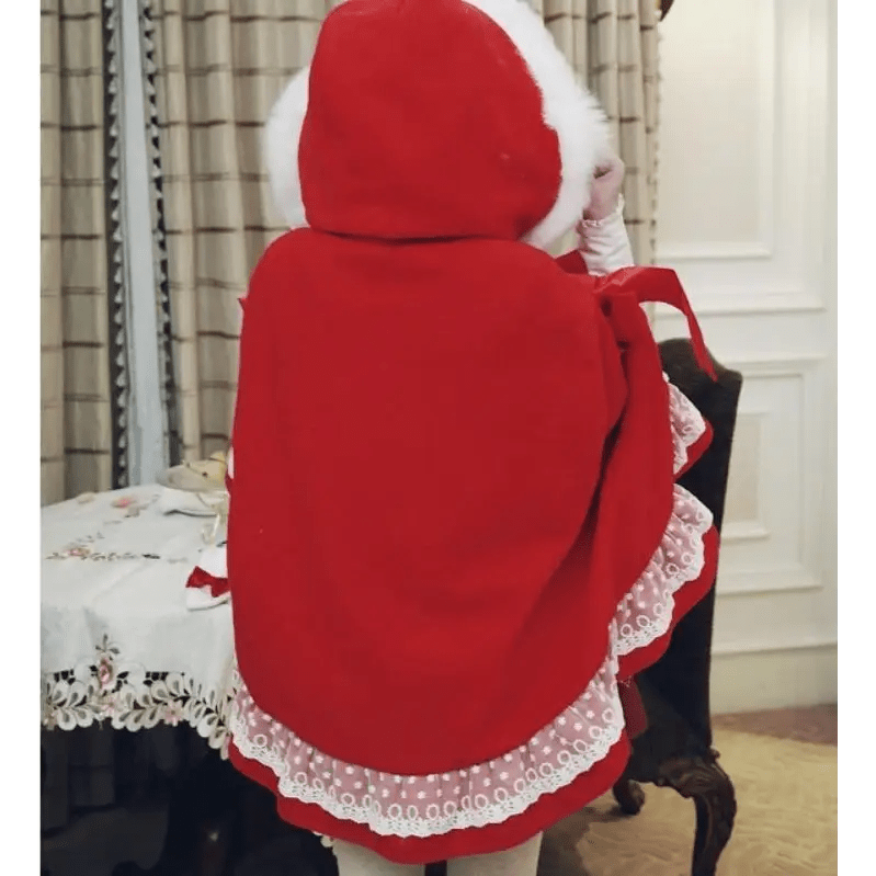 Crimson Red Lolita Winter Jacket Now in Stock org New Condition - Cosparty