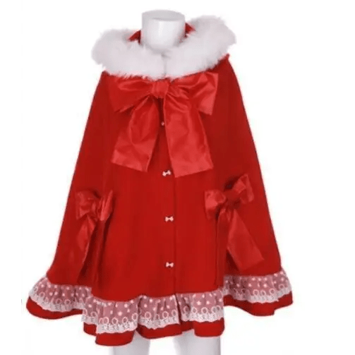 Crimson Red Lolita Winter Jacket Now in Stock org New Condition - Cosparty