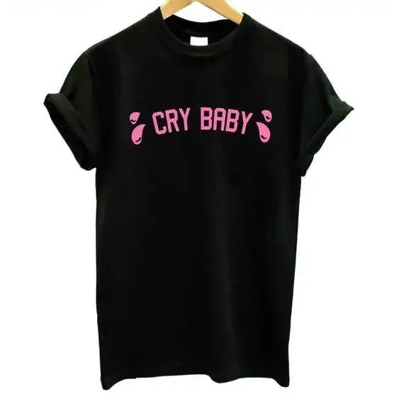 Cry Baby Classic T-Shirt with Cute Tear Design - Cosparty