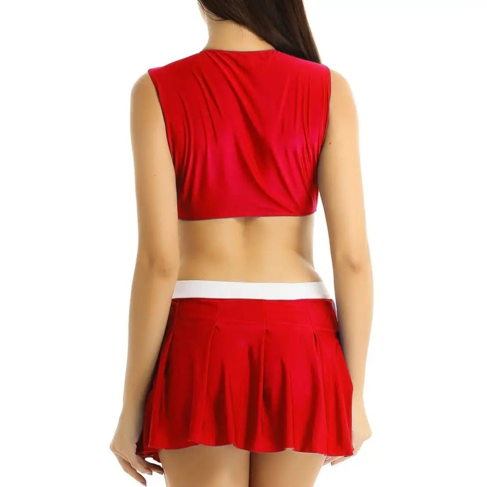 Cute Cheerleader Outfit with Belly Shirt and Matching Skirt - Cosparty
