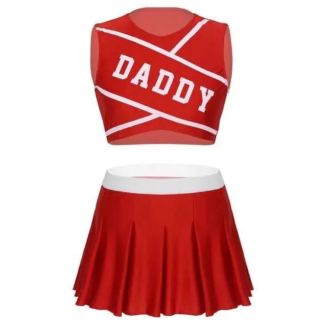 Cute Cheerleader Outfit with Belly Shirt and Matching Skirt - Cosparty