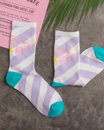 Cute Fairy Kei Moon Socks for Magical Girl Anime Aesthetic - Cosparty
