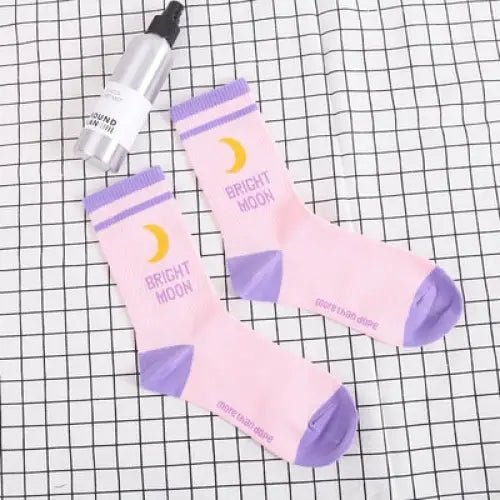 Cute Fairy Kei Moon Socks for Magical Girl Anime Aesthetic - Cosparty