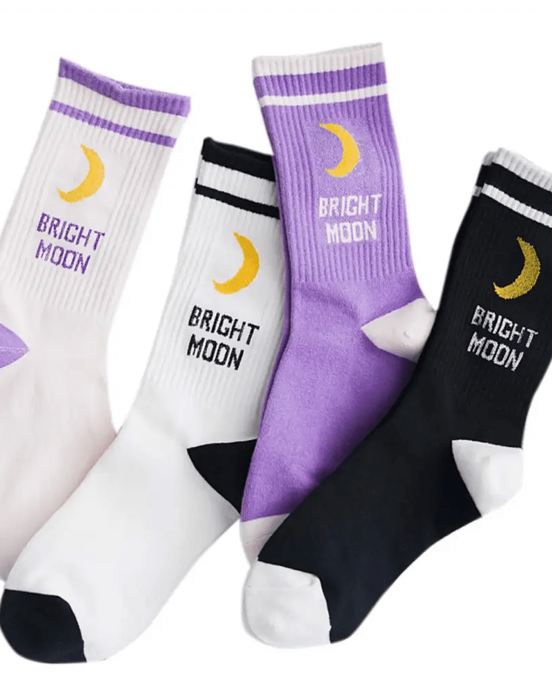 Cute Fairy Kei Moon Socks for Magical Girl Anime Aesthetic - Cosparty