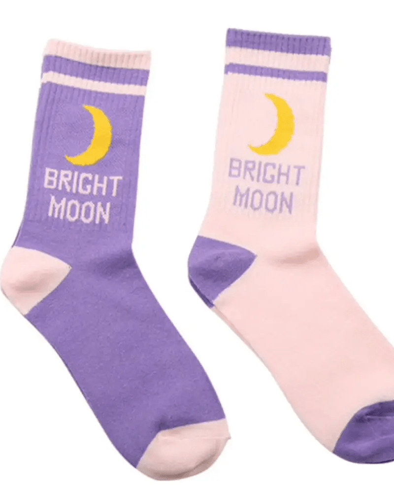 Cute Fairy Kei Moon Socks for Magical Girl Anime Aesthetic - Cosparty