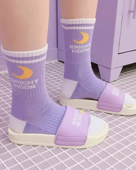 Cute Fairy Kei Moon Socks for Magical Girl Anime Aesthetic - Cosparty