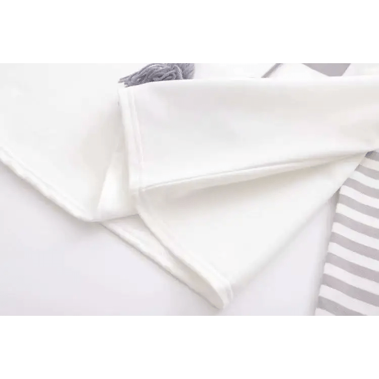 Cute Grey Baby Hoodie with Striped Layered Sleeves - Cosparty