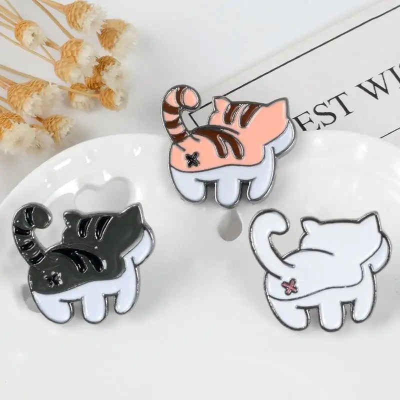 Cute Kitten Booty Enamel Pins for Neko Lovers - Cosparty